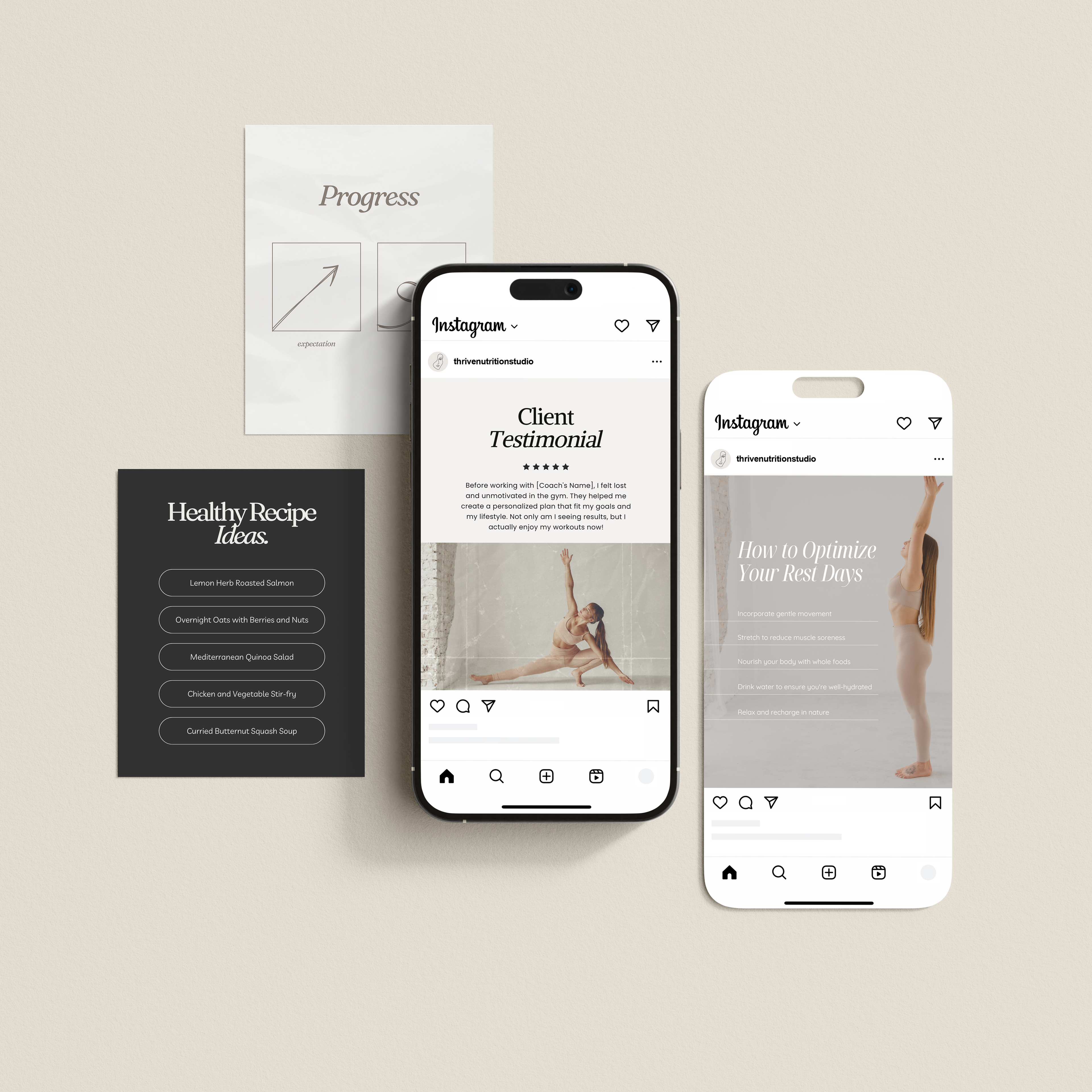 Fitness Coach Instagram Templates - Thrive Nutrition Studio