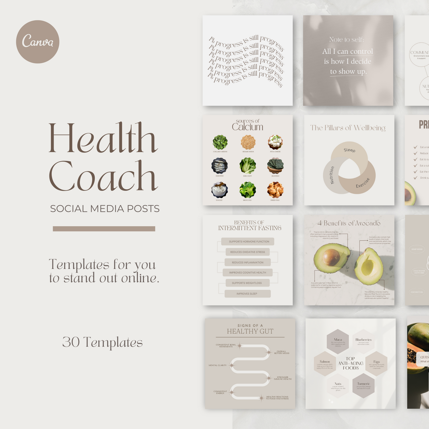 Health Coach Instagram Post Templates