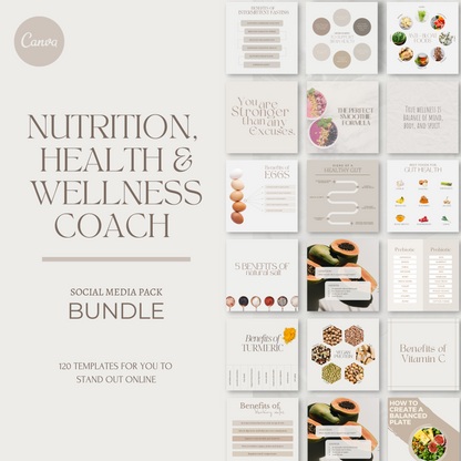 Nutrition, Wellness and Health Coach Instagram Post Bundle