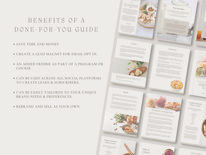 Comprehensive Fermented Foods Guide Template | Lead Magnet - Thrive Nutrition Studio