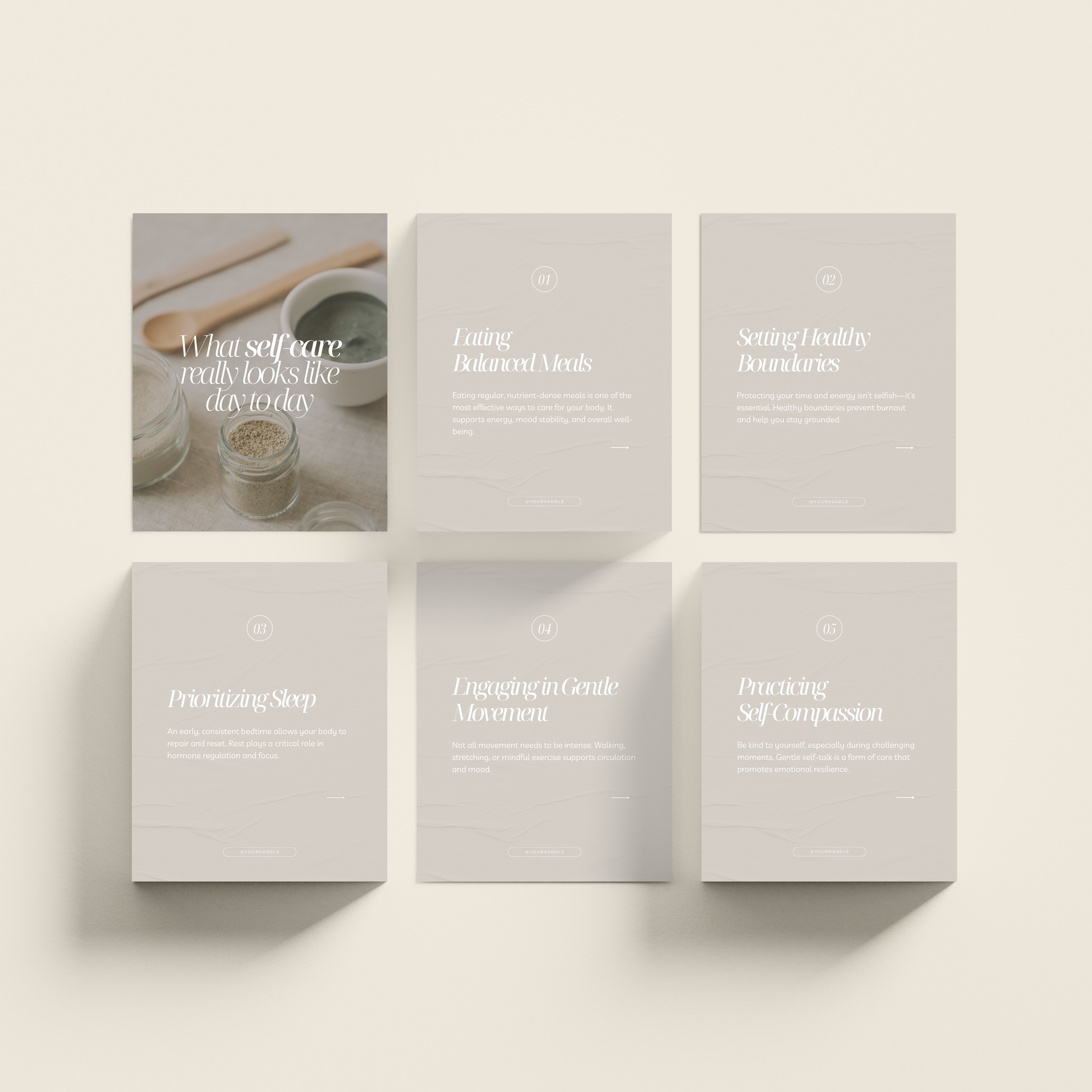 Health & Wellness Carousel Instagram Templates - Thrive Nutrition Studio