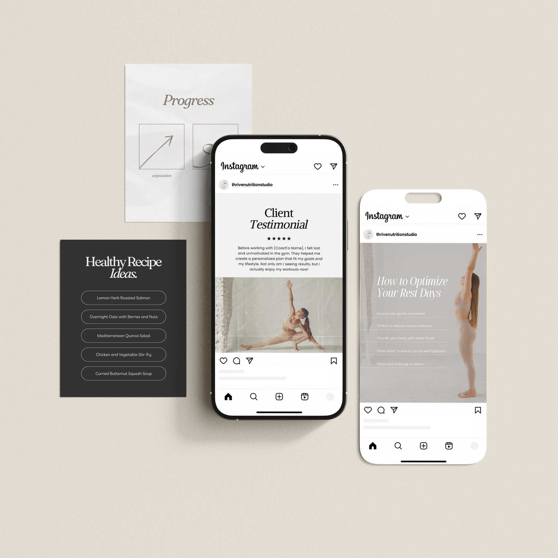 Fitness Coach Instagram Templates - Thrive Nutrition Studio