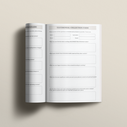 Nutrition Client Intake Form Bundle