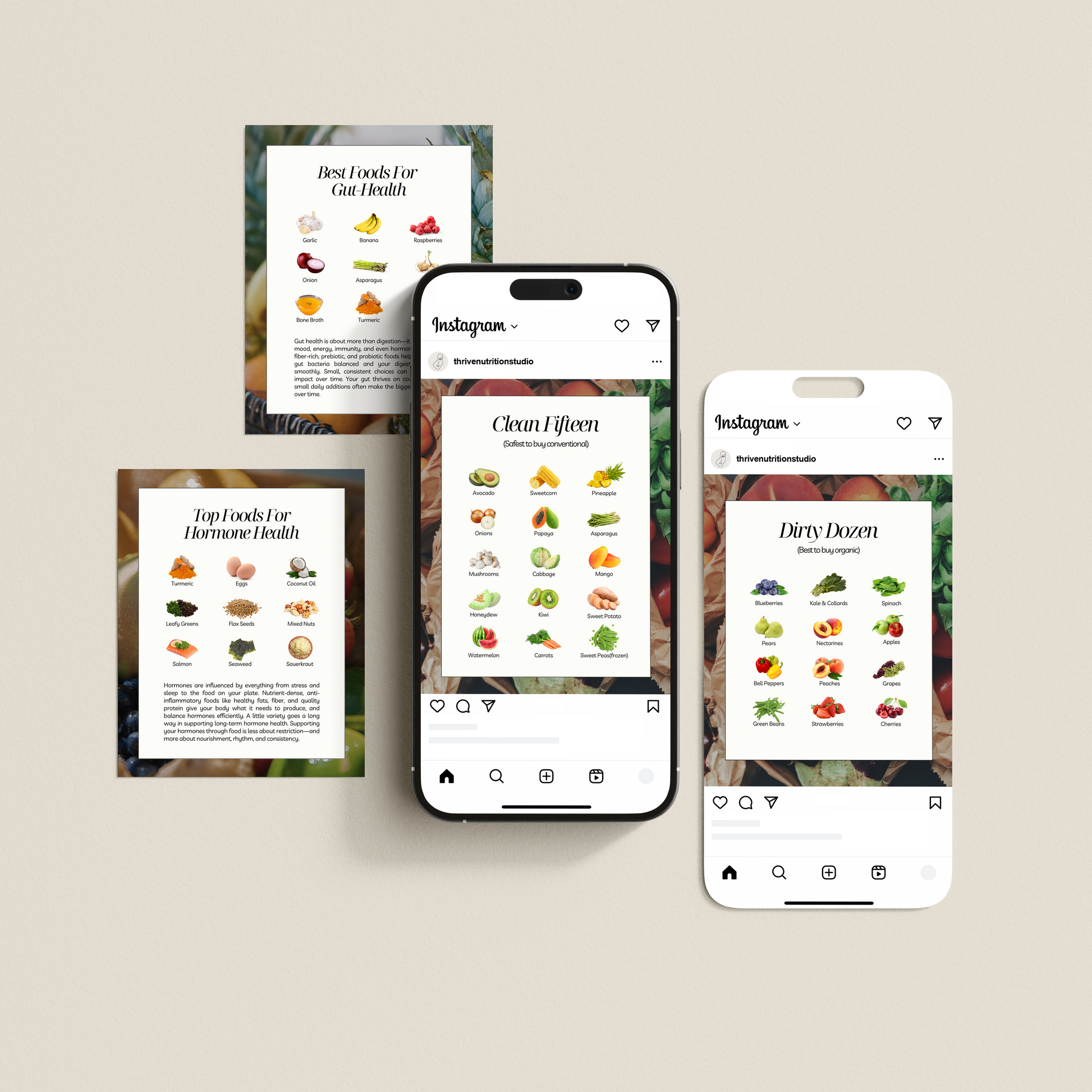 Complete Nutrition & Health Coach Instagram Post Bundle - Thrive Nutrition Studio