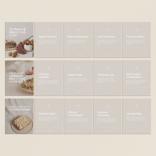 Health & Wellness Carousel Instagram Templates - Thrive Nutrition Studio