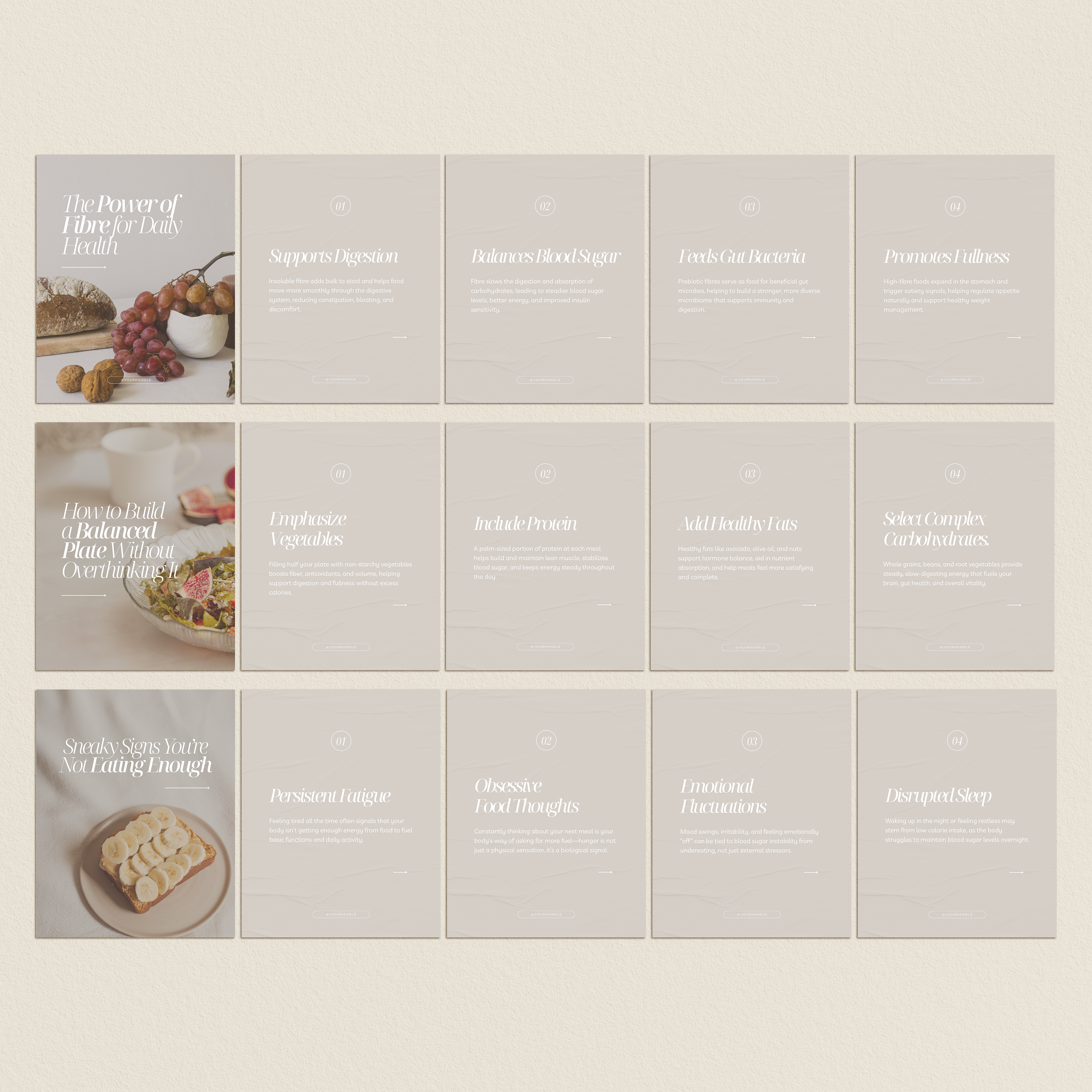 Complete Nutrition &amp; Health Coach Instagram Post Bundle - Thrive Nutrition Studio