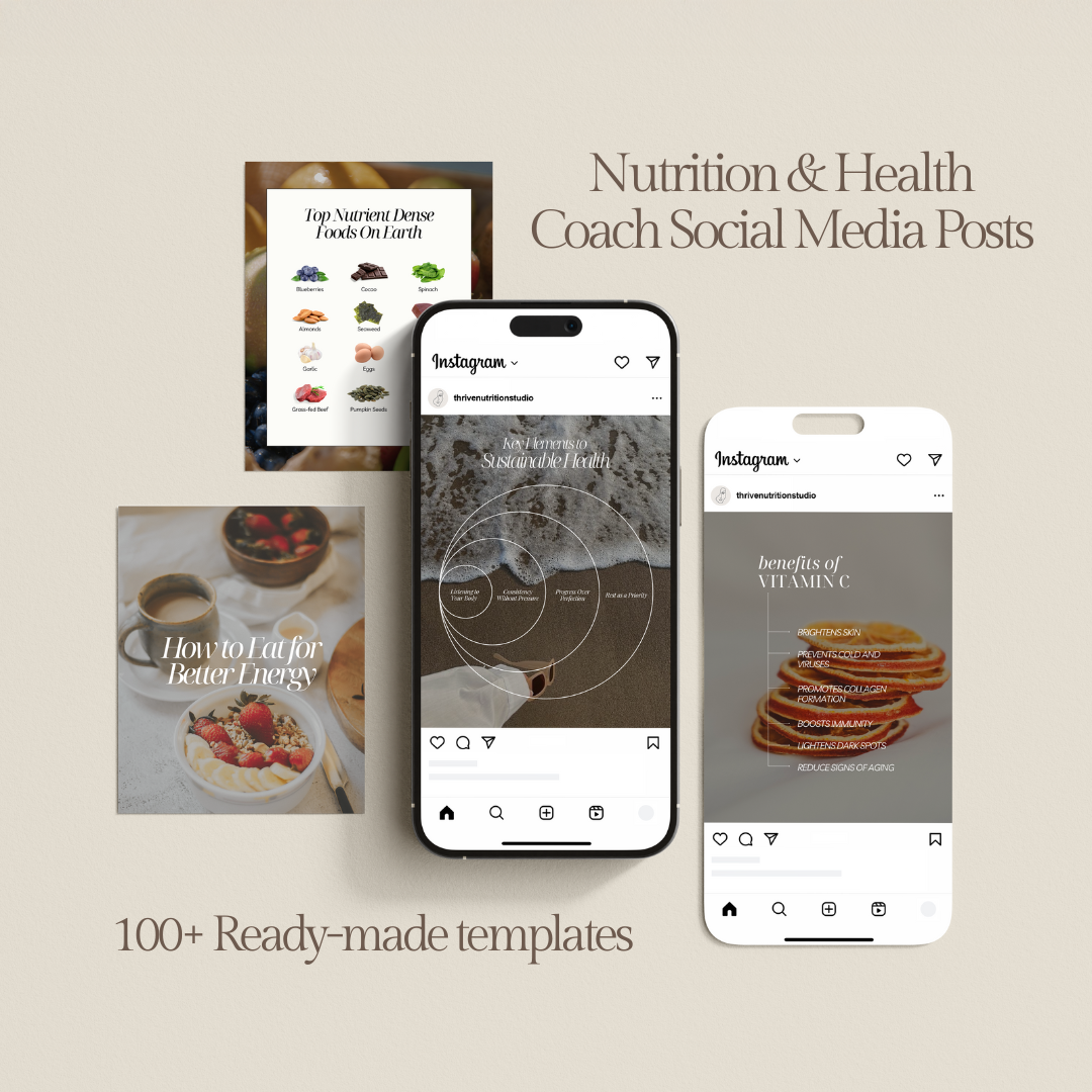 Complete Nutrition &amp; Health Coach Instagram Post Bundle