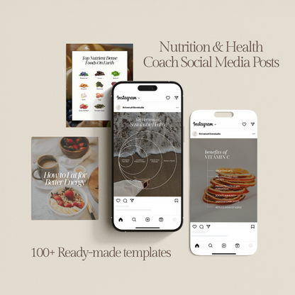 Complete Nutrition &amp; Health Coach Instagram Post Bundle