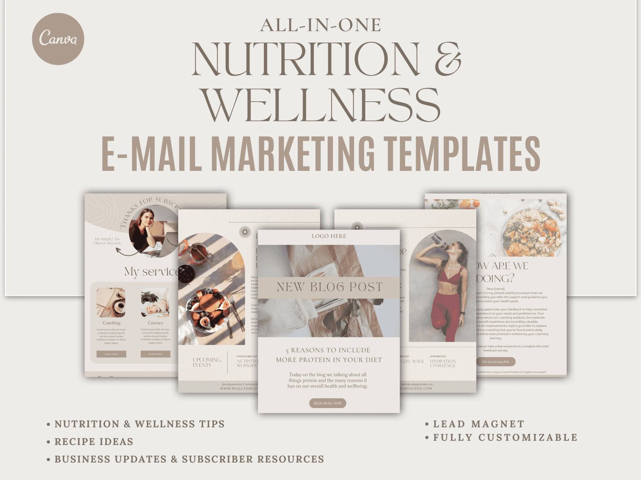 All-In-One Nutrition &amp; Wellness Business Bundle | Email Marketing, Social Media &amp; Lead Magnets