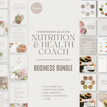 All-In-One Nutrition &amp; Wellness Business Bundle | Email Marketing, Social Media &amp; Lead Magnets