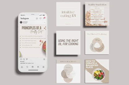 Nutrition, Wellness and Health Coach Instagram Post Bundle