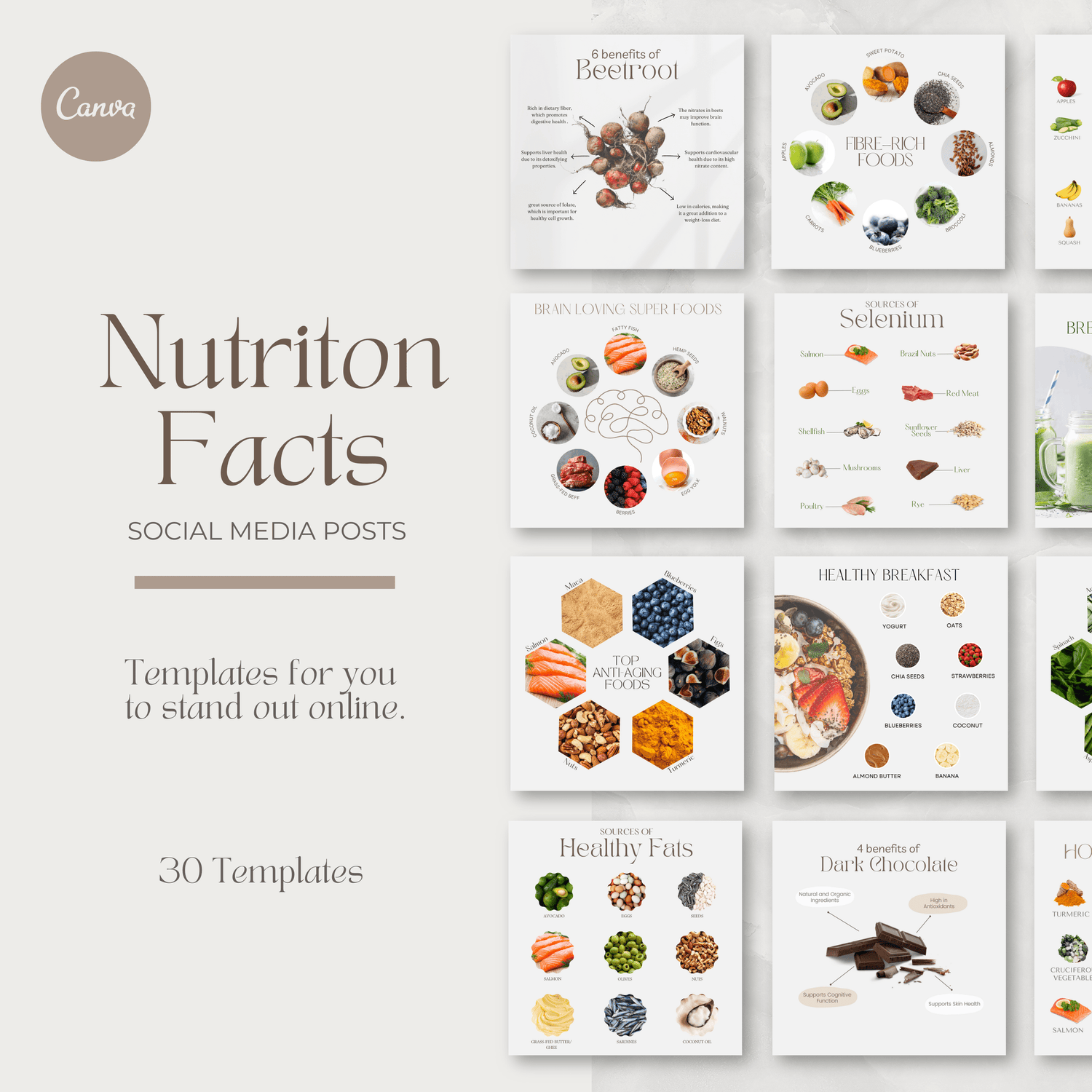 Nutrition Facts Instagram Post Templates