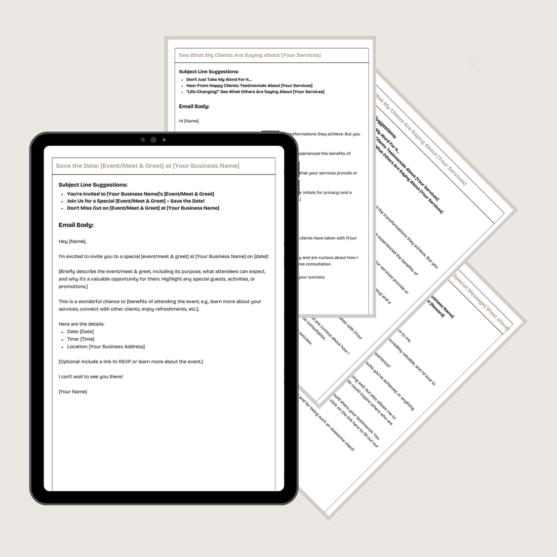 Nutrition &amp; Wellness Business Email Marketing Template Bundle - Thrive Nutrition Studio