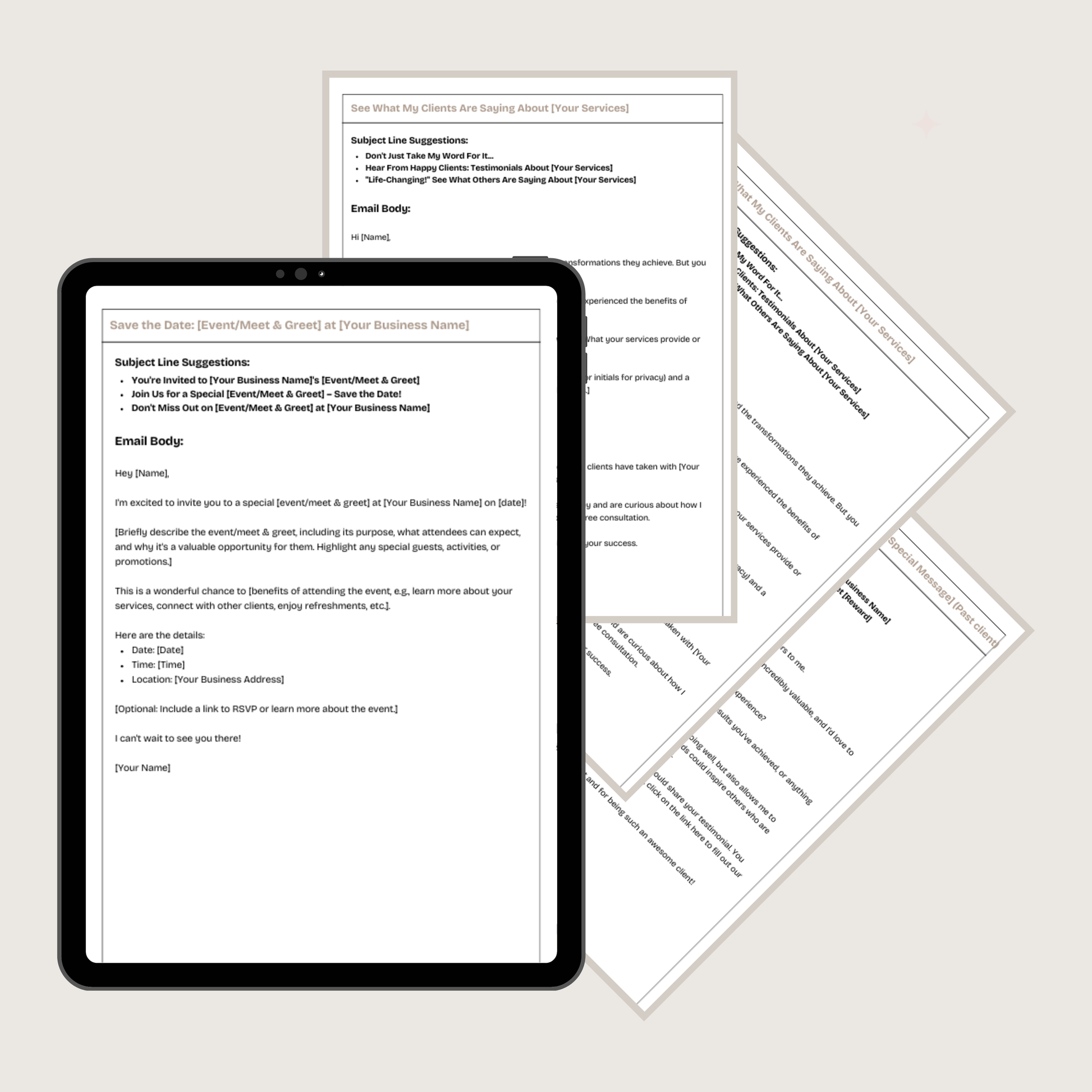 Nutrition & Wellness Business Email Marketing Template Bundle - Thrive Nutrition Studio