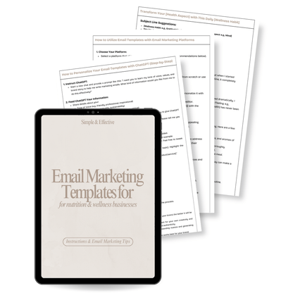 Nutrition &amp; Wellness Business Email Marketing Templates | How To Build Your Email List