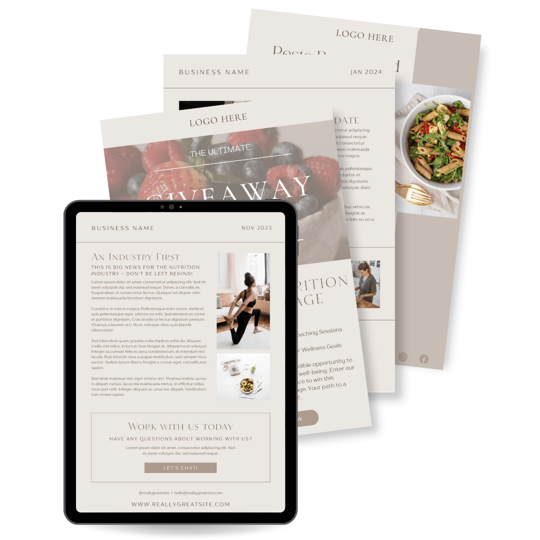 Nutrition &amp; Wellness Business Email Marketing Templates | How To Build Your Email List