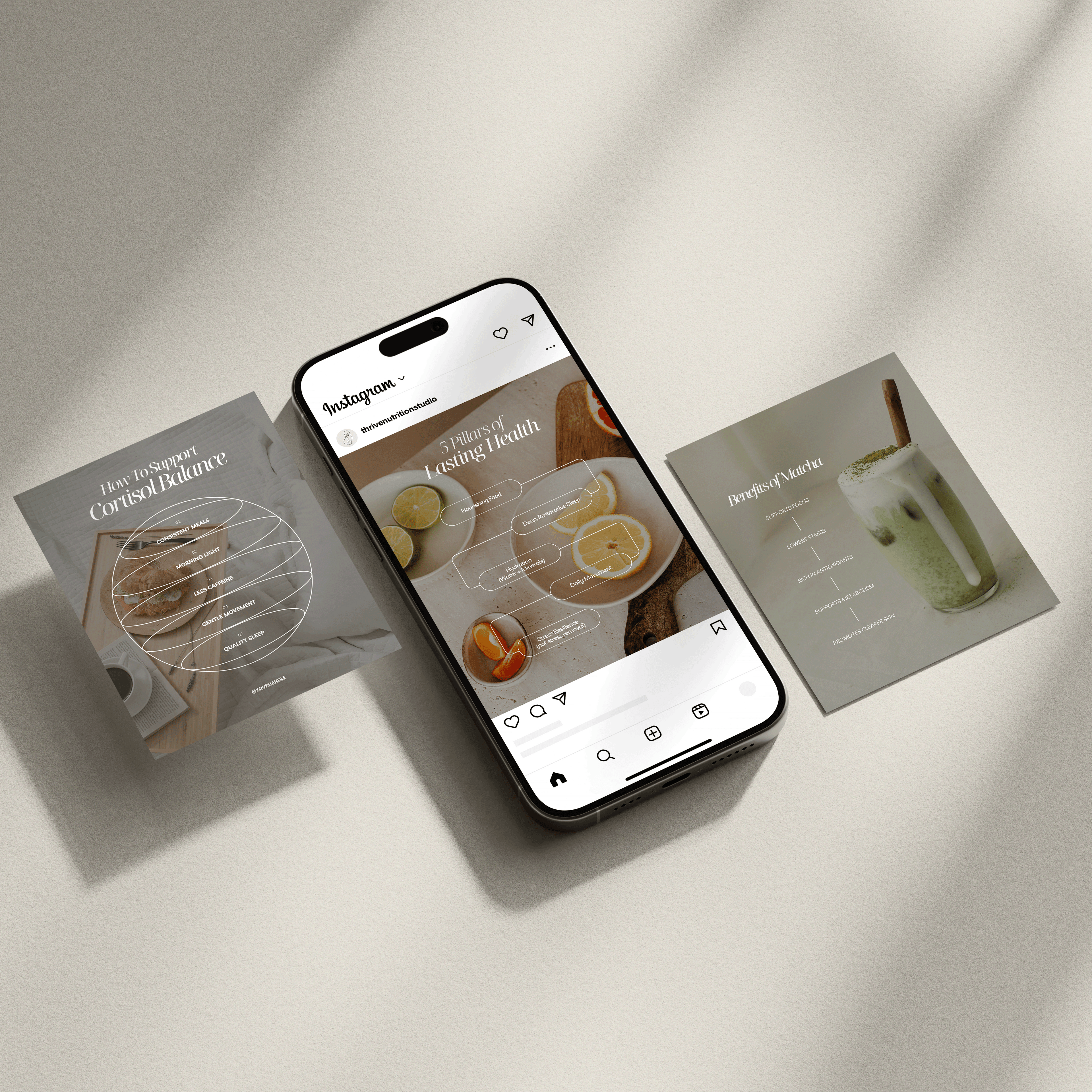 Complete Nutrition &amp; Health Coach Instagram Post Bundle - Thrive Nutrition Studio